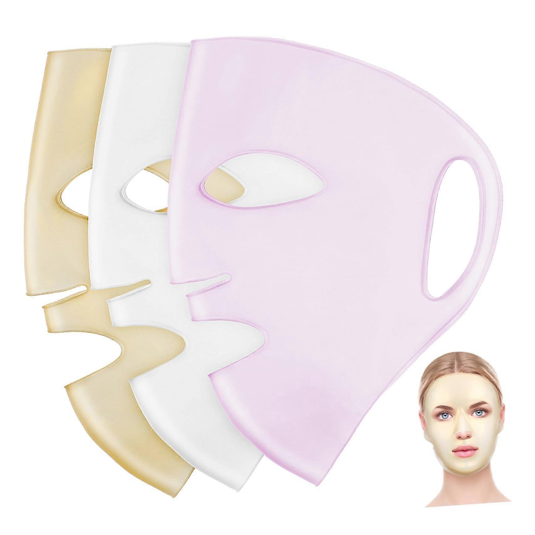 Silicone Face Mask Cover Reusable Moisture Lock with Ear Hooks for Sheet Masks 3pcs
