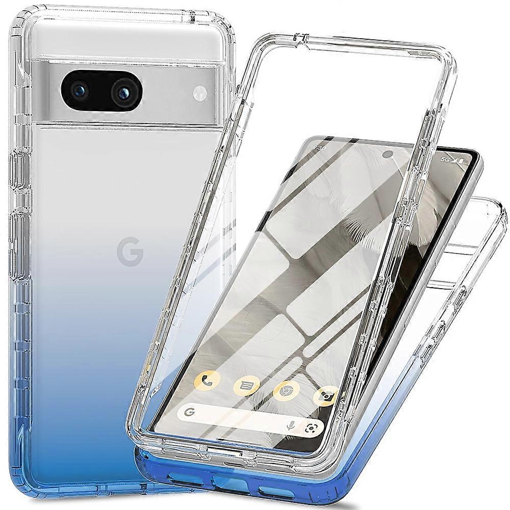 For Google Pixel 8a Case Built-In PET Screen Protector PC+TPU Full Body Shockproof Phone Cover