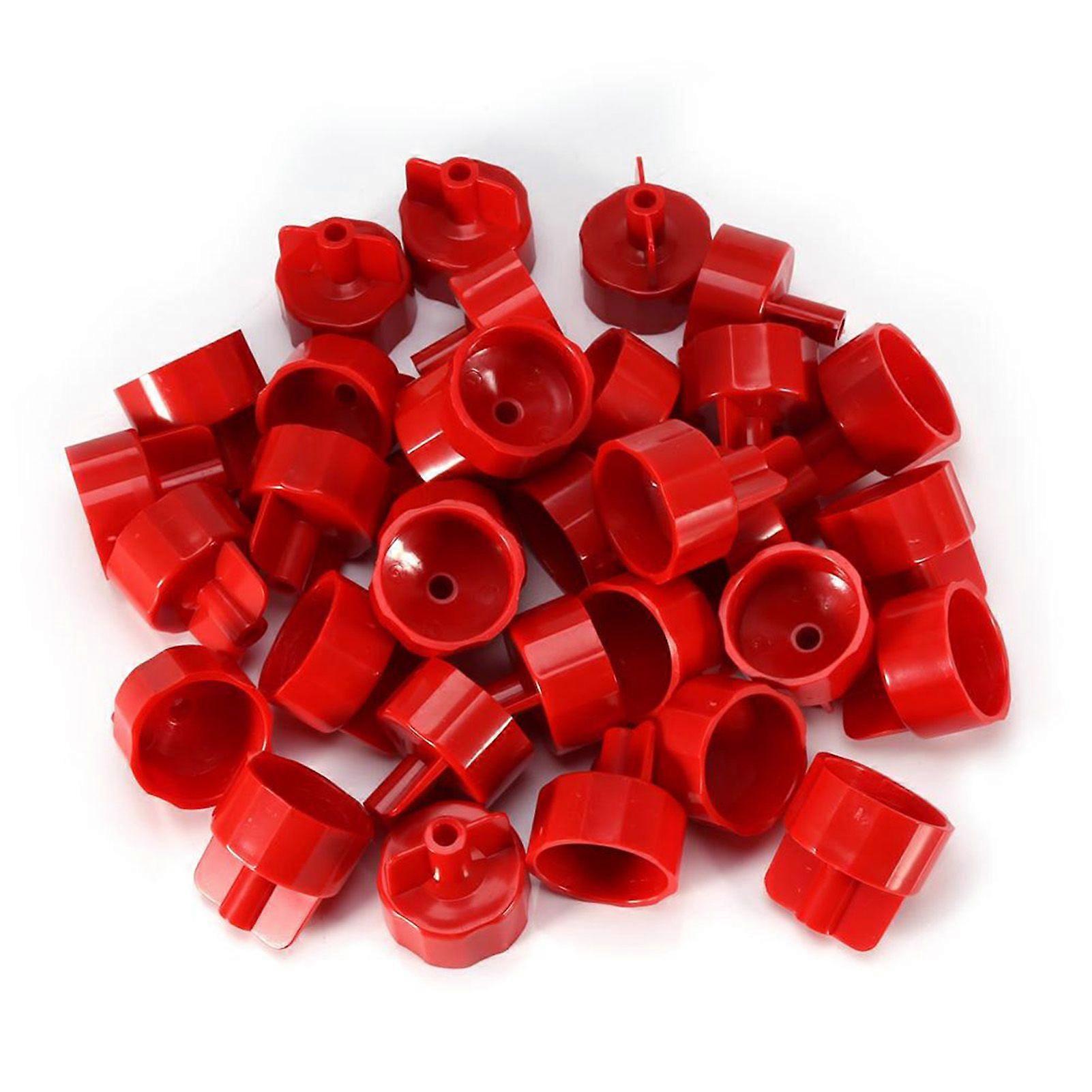 100 Pieces Plastic Wall and Floor Tile Clips, Spacers, Straps, Flat Tile Leveling System Tools (Red Cap)