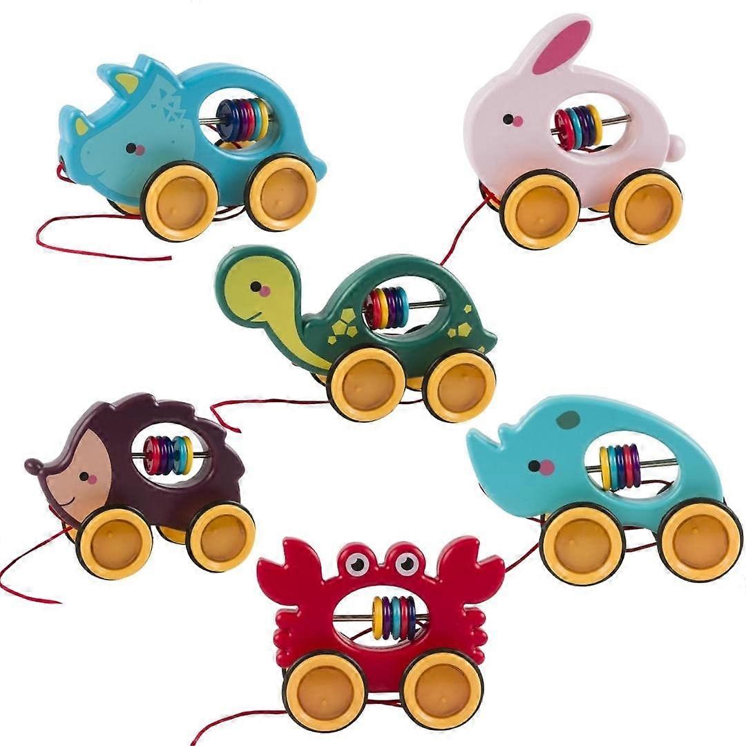 Pull Along Turtle Toy for Toddlers with Smooth Rolling Wheels, Easy Pull Handle, Durable Construction