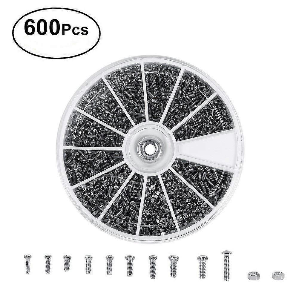 600Pcs Stainless Steel Bolts with Electronic Hexagonal Nut Classification Kit