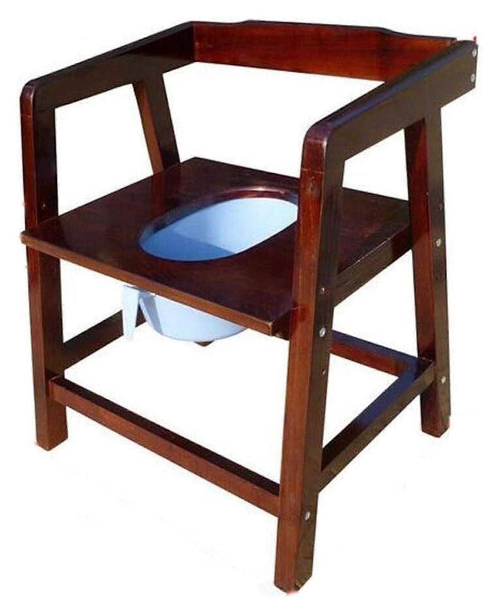 Extra Wide Bedside Commode Chair and Shower Bench, Solid Wood Frame for Elderly Pregnant Disabled