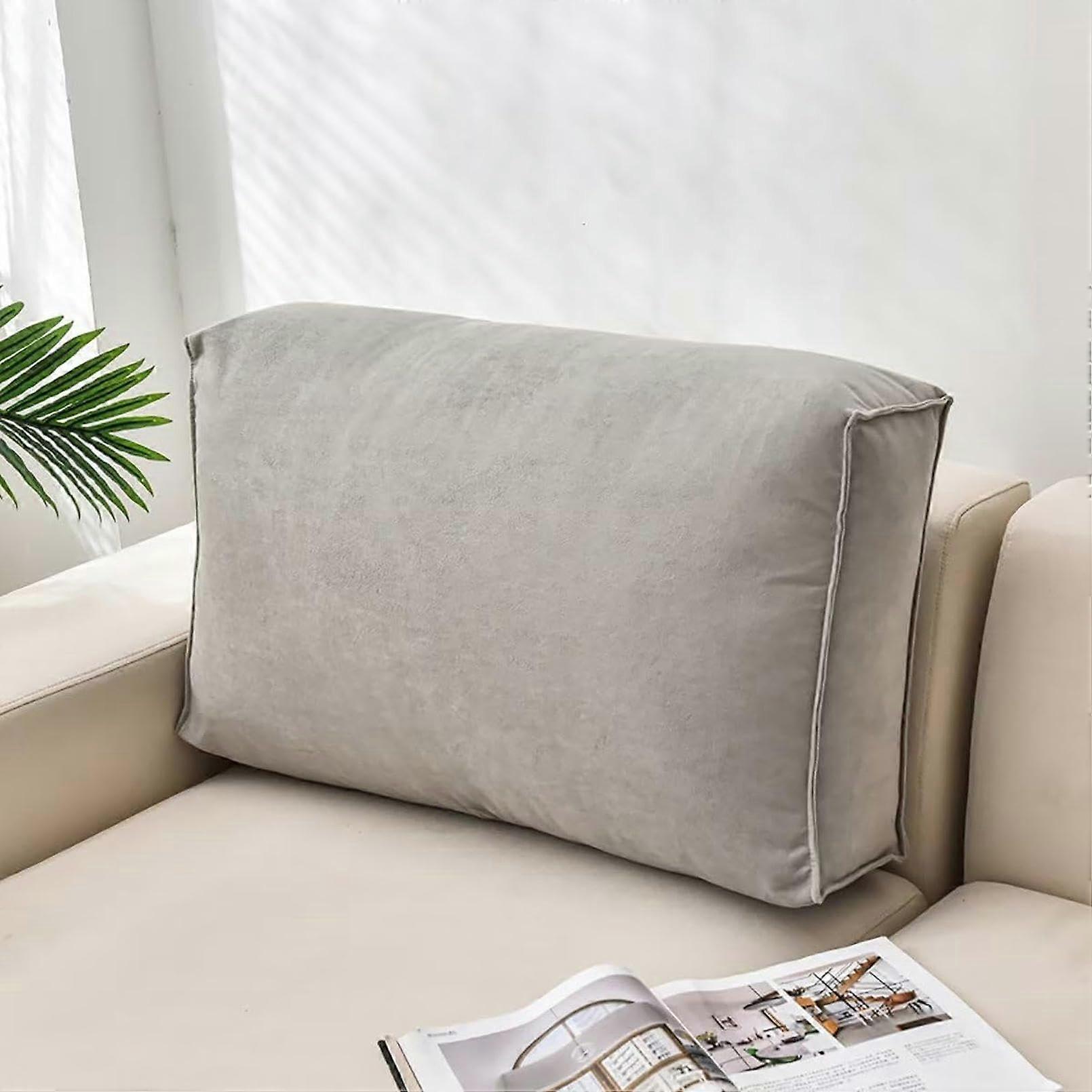 Headboard Reading Pillow 32x18x5 Light Grey Backrest Cushion for Bed Couch Daybed Support