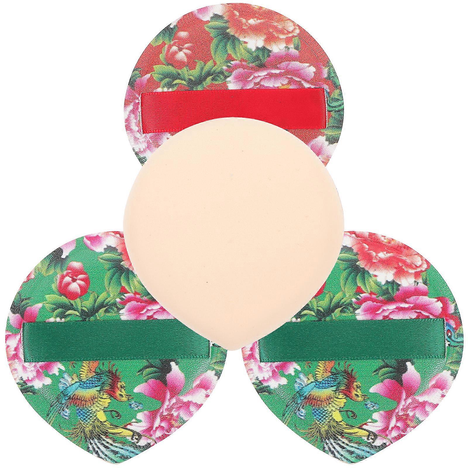 Setting Powder Puff Gentle Application Versatile Use Green 4Pack