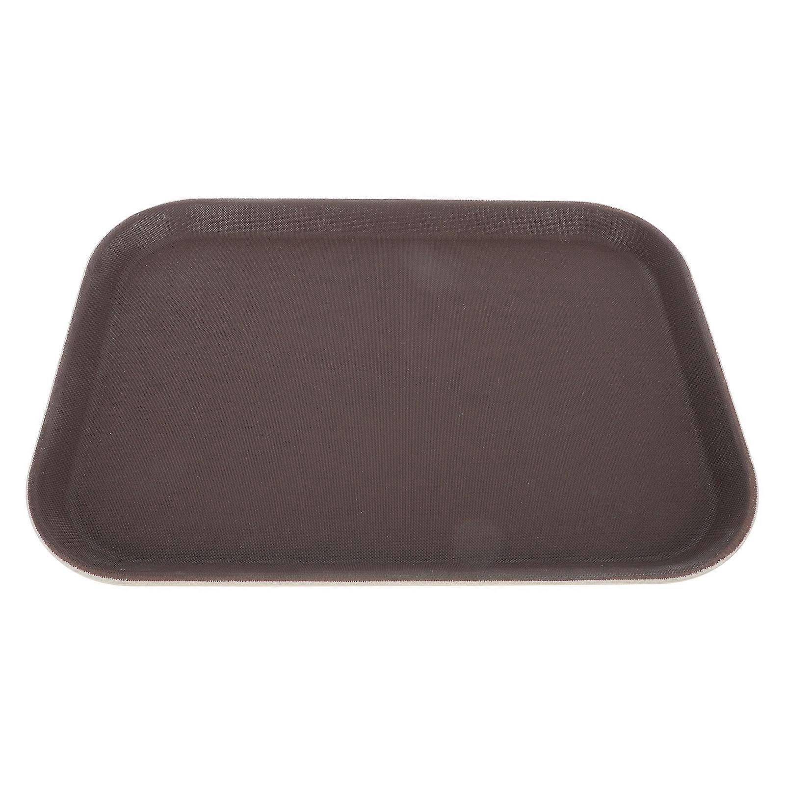 Small Serving Tray Food Tray Rectangular Brown 35.5x25cm Anti-scald 1Pack