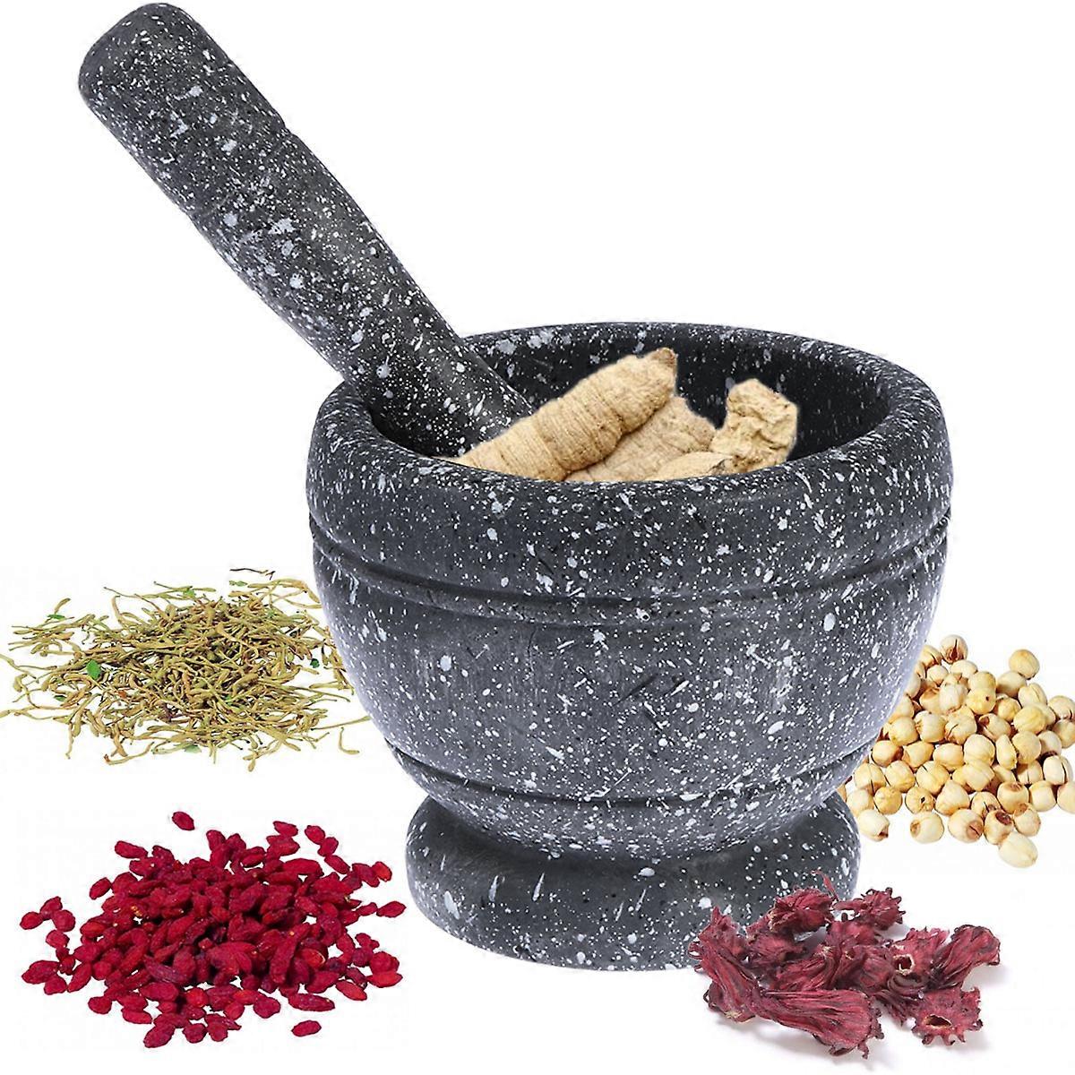 Garlic Pounder Mortar and Pestle Set for Kitchen Use 2Set Practical Household Tool