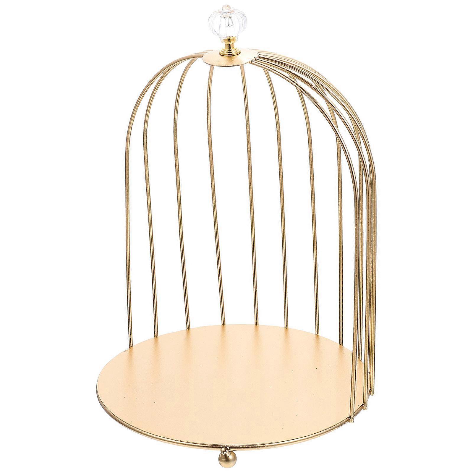 Decorative Bird Cage Cake Stand Cosmetic Holder for Storage Multi-Function Accessory