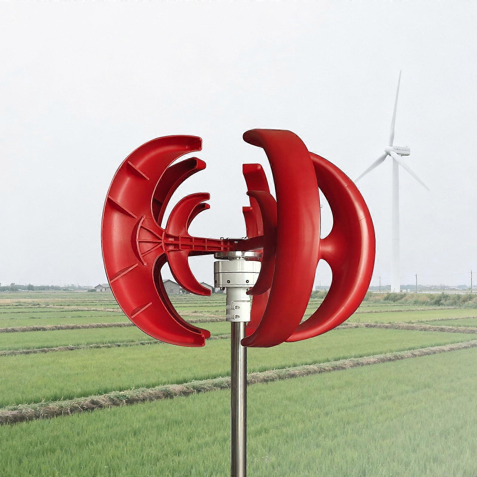 Vertical Axis Wind Turbine Generator 12V, 5-Blade Windmill with MPPT Controller
