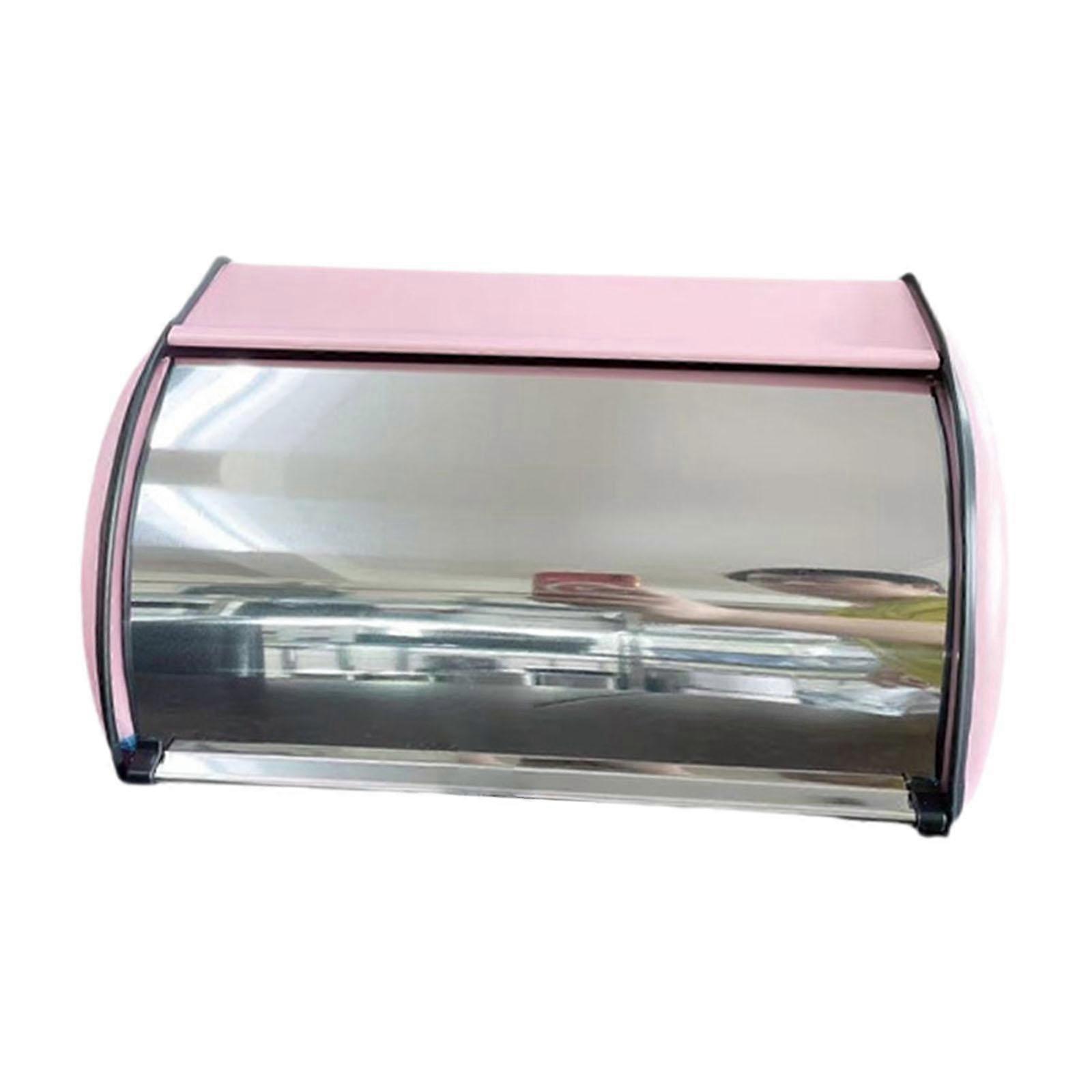 Bread Box Multipurpose Bread Bin with Roll Lid Bread Keeper Bread Storage Holder Red