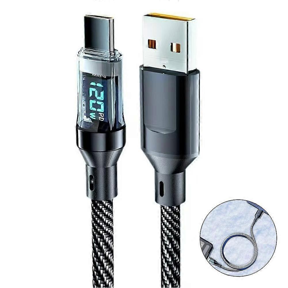 120W Digital Display Fast Charging Data Cable with Power Smart Off