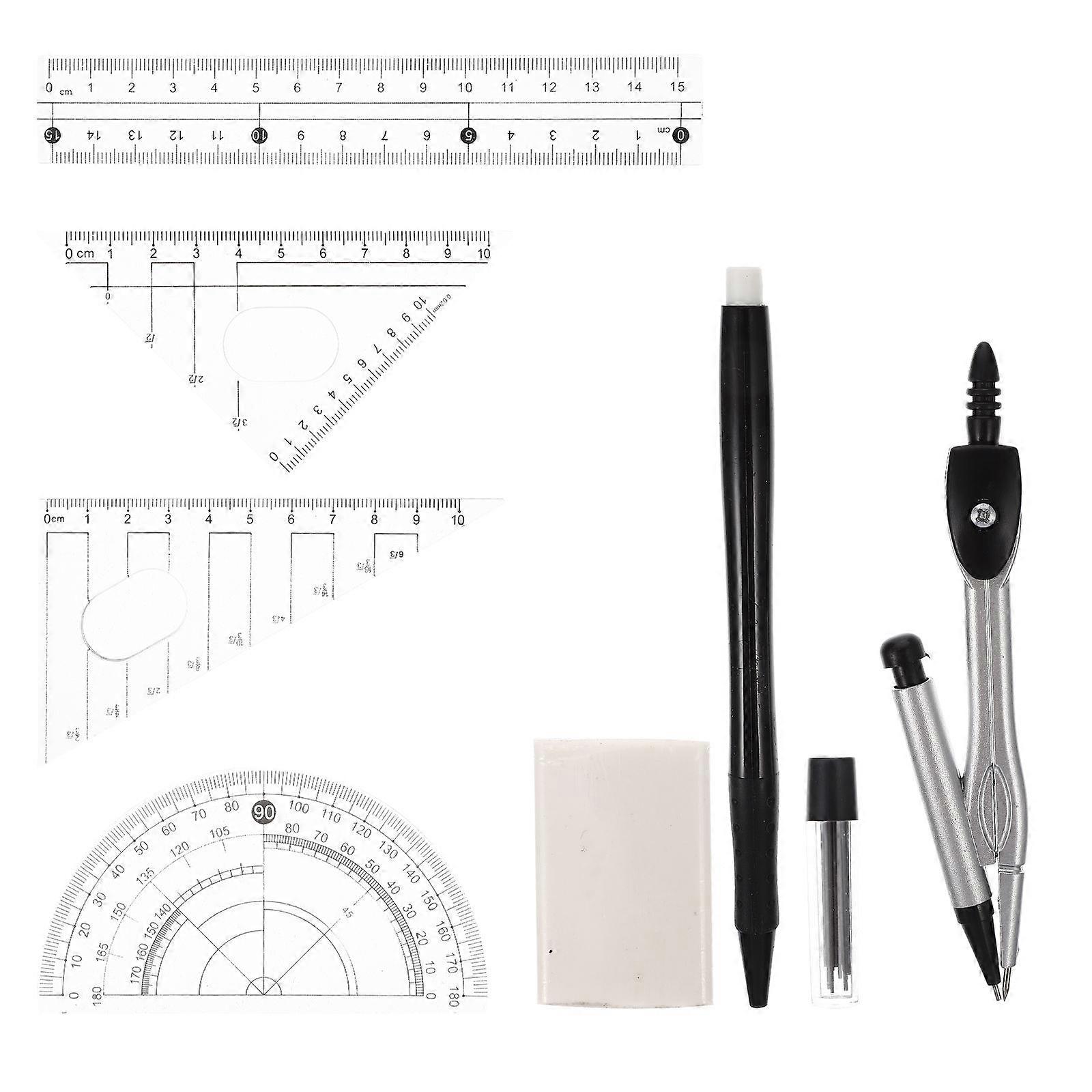 Geometry Compass Kit Circle Ruler Sets Art Design Construction Architects Triangle Ruler Set 1Set