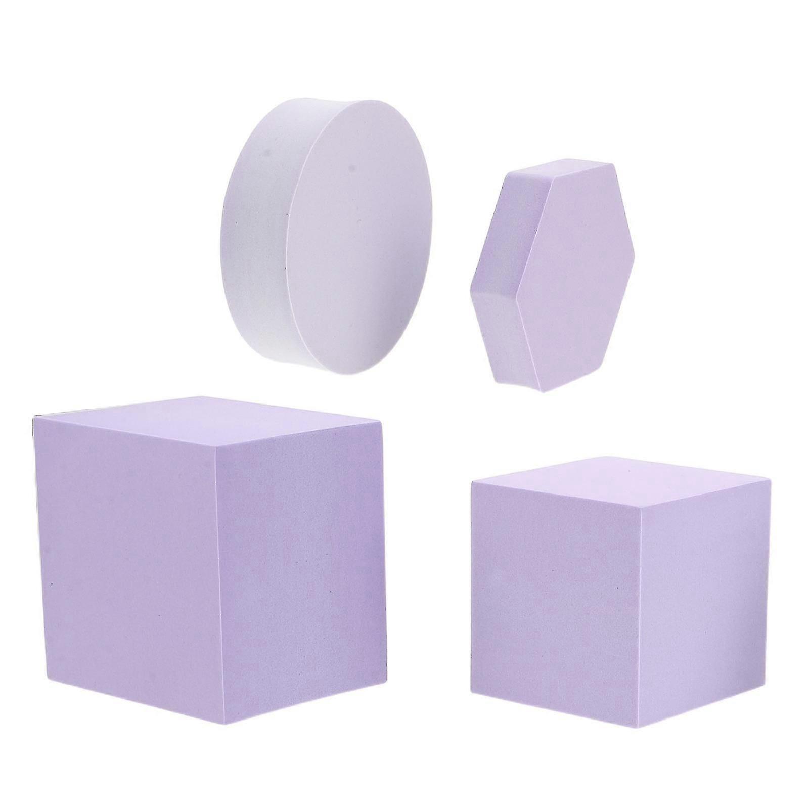 Lavender Foam Geometric Cube Craft Blocks,4 Pieces