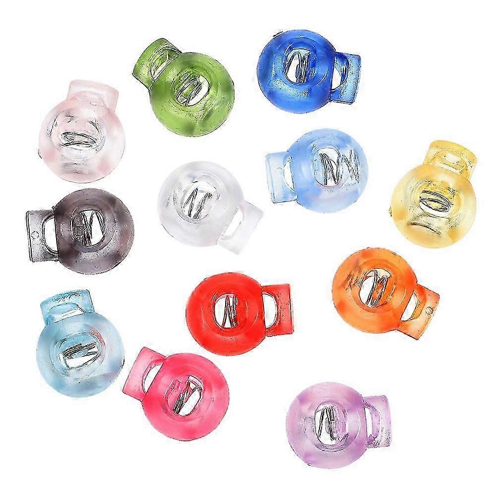 Plastic Spring Cord Lock Drawstring Clips 56Pcs in Assorted Colors