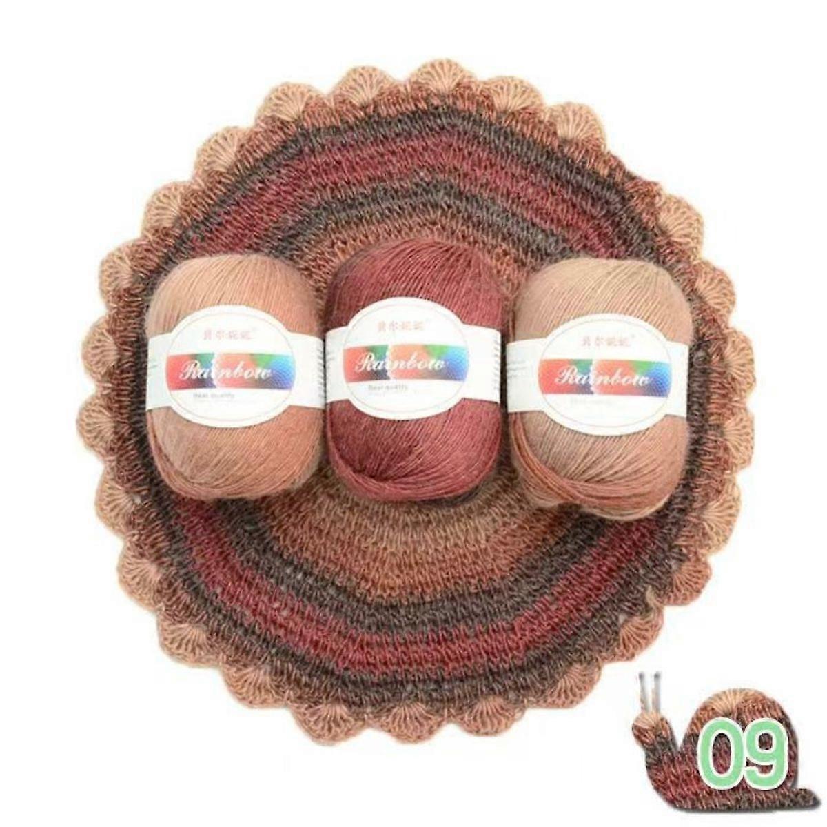 4-piece set/210g/section dyed rainbow thread color gradient medium thick needle yarn DIY shawl thread
