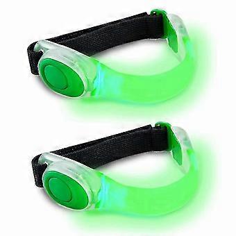 Verstellbare reflektierende, leichte, gut sichtbare LED-Armbänder - Rot (2 Stück) Grenn Edition