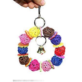 Bird Rattan Ball Parrot Chew Toy for 3Pcs Multi Colorful Bird Toys