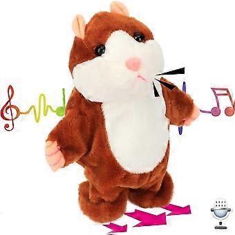 Talking Hamster Repeats What You Say Walking Guinea Pig Electric Interactive Animated Toy Speaking Plush Buddy Gift for Toddlers Birthday, 8'