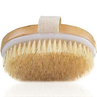 Wet And Dry Body Brush Exfoliator - Soft Bristle Brush Naturally Exfoliates Dead Skin, Smooths Cellulite, Slows Aging, Stimulates Lymph And Blood Flow