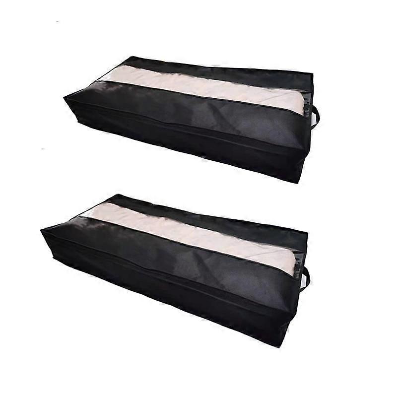 2 Pcs Underbed Storage Bag Organizer(black)