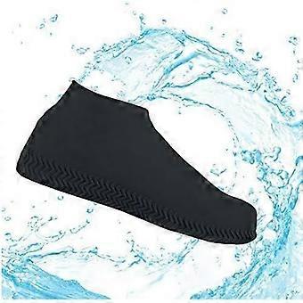 Waterproof Silicone Shoe Covers Non Slip Protectors for Men Women Outdoor Use (Black, XL)