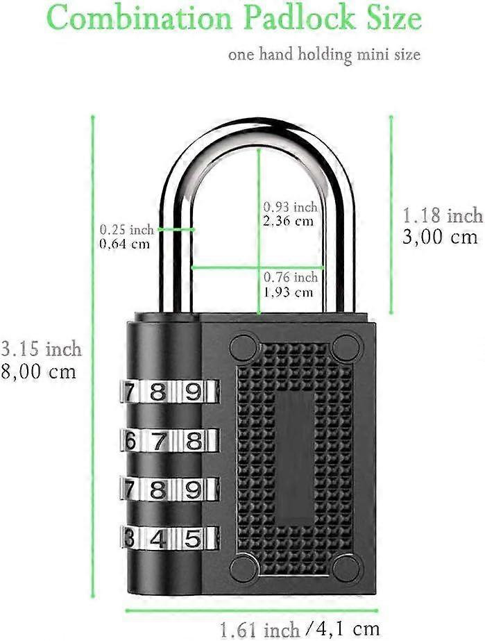 2 Pack Combination Combination Lock, 4 Digit Anti Rust Weatherproof Padlock