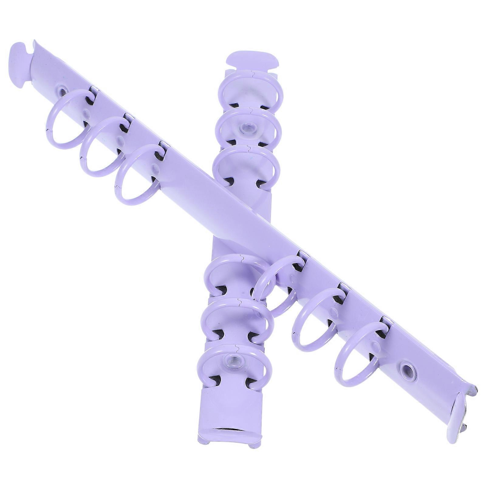 Segmented Binder Spine Inserts Metal for Binding 2Pcs Purple Clips