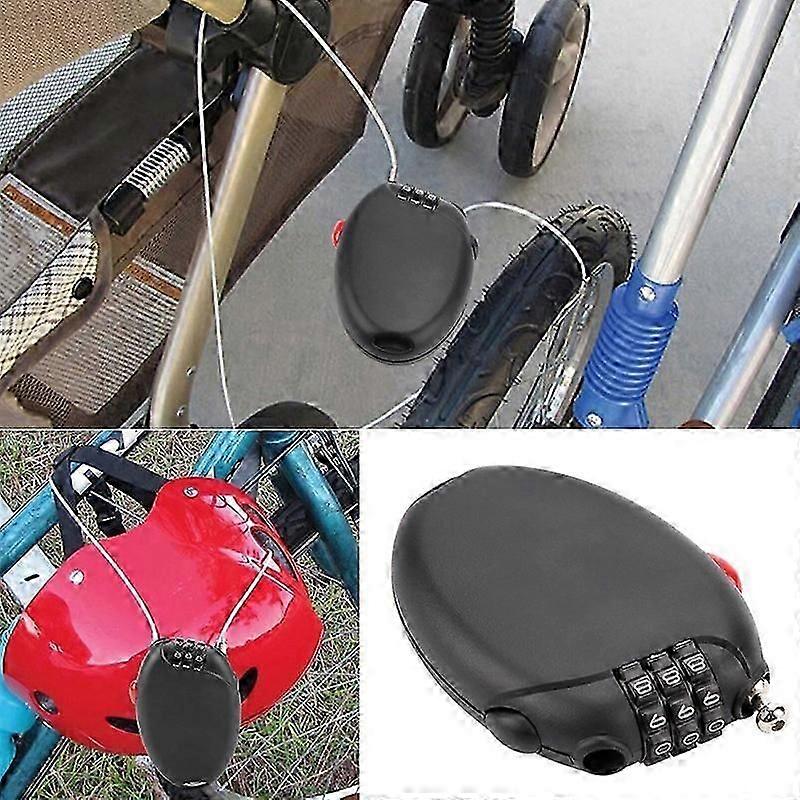 Cycling Multi Function Password Cable Lock Mini Anti Theft for Bicycle Helmet