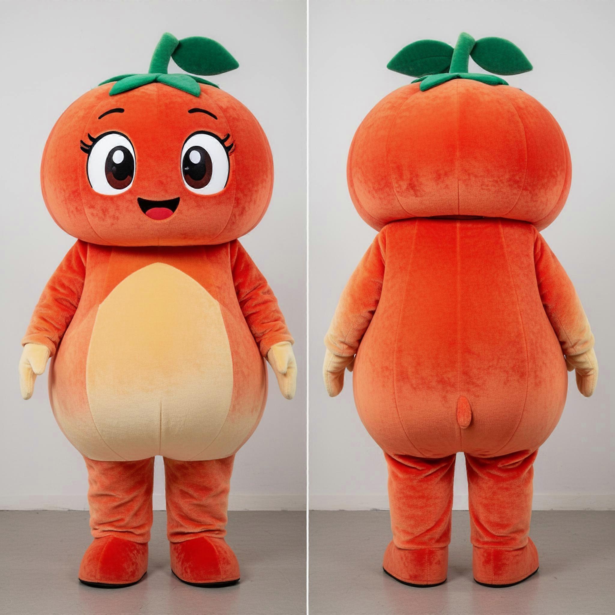 MASTICOT Rust Orange Wide Eyed Melon Mascot