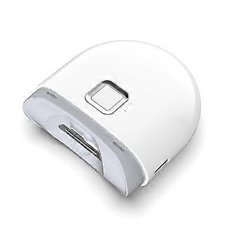 Electric Automatic Nail Clipper With Light ,fingernail Cutter And File 2 In 1 Design, Nail Scraps Storage,usb Rechargeable Safety  White  Zekai