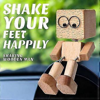 Houten magnetische schudpopfiguur
