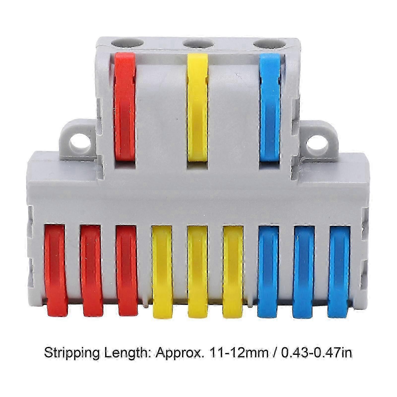 5Pcs Wire Splitter Conector Lever Nut Type 9 Into 3 Quick Connection Terminal Block SPL93
