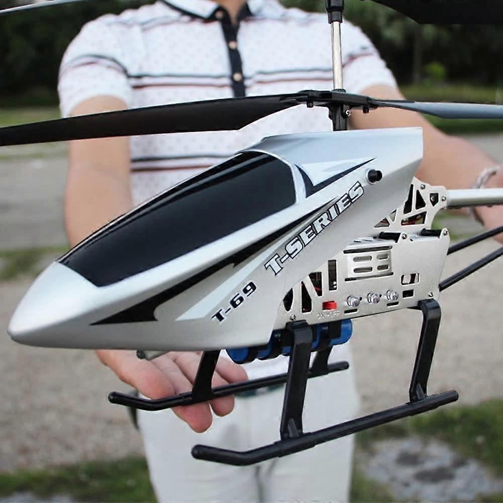 Large Alloy Remote Control Helicopter with Gyroscope, OneButton Takeoff, Stable Hover, Silver