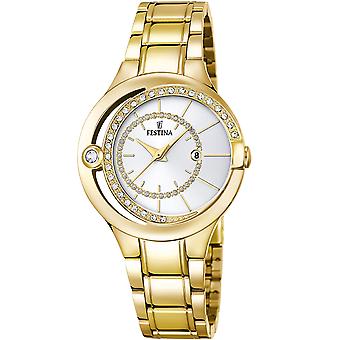 Festina Mademoiselle Quartz Analog Women's Watch with Stainless Steel Bracelet Gold Plated F16948/1