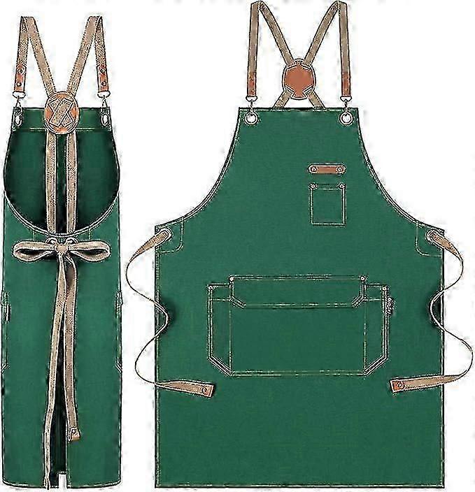 Cross-Back Cotton Canvas Apron
