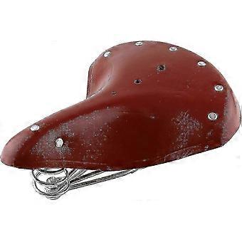 Leather Bike Saddle with Suspension Shock Absorption compatible with Cruiser Brown 260x190mm