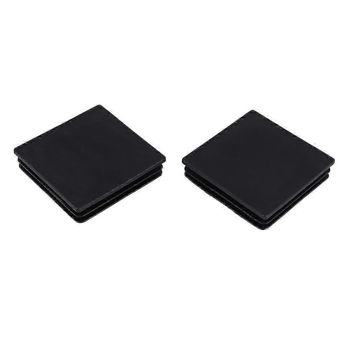 Plastic Square End Caps 100x100mm Compatible with Tubes, Ribbed Insert Covers, 2-Piece Set
