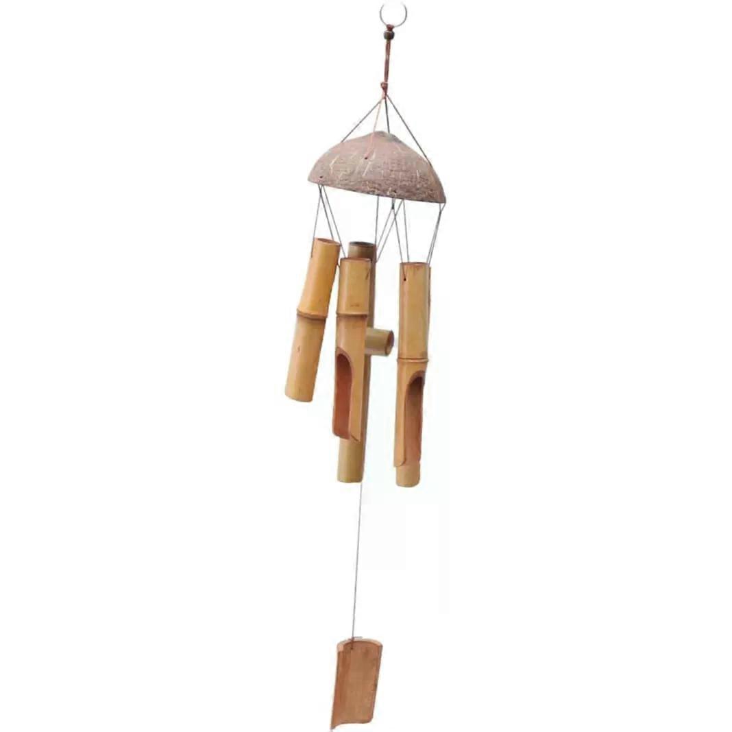 Bamboo Coconut Shell Hanging Wind Bell for Window Frames