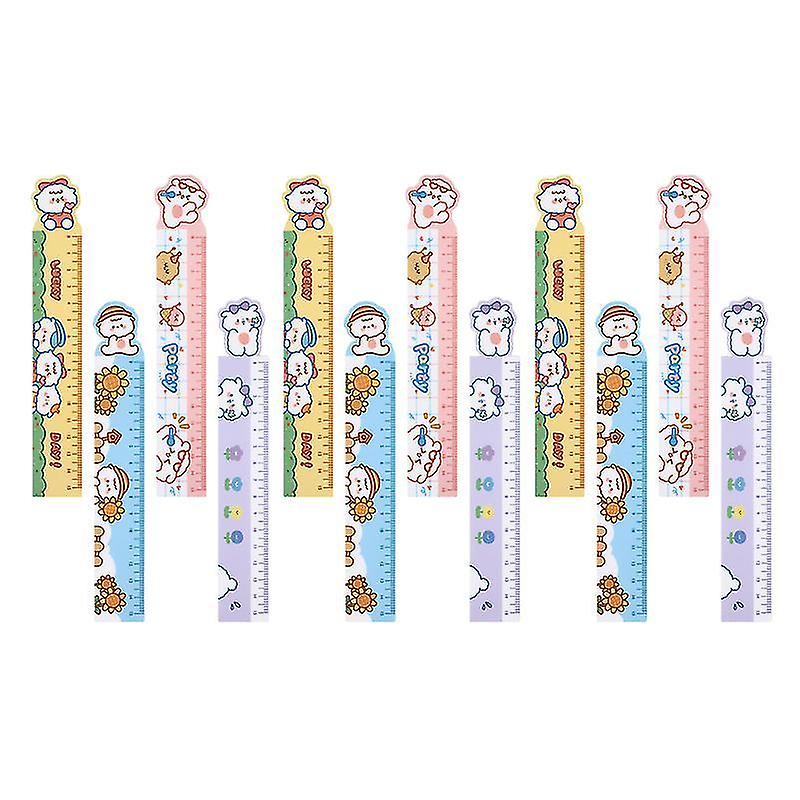 19X3cm Assorted Color1 Rulers 12pcs Portable Magnetic Rulers Measurement Tools For Students School S