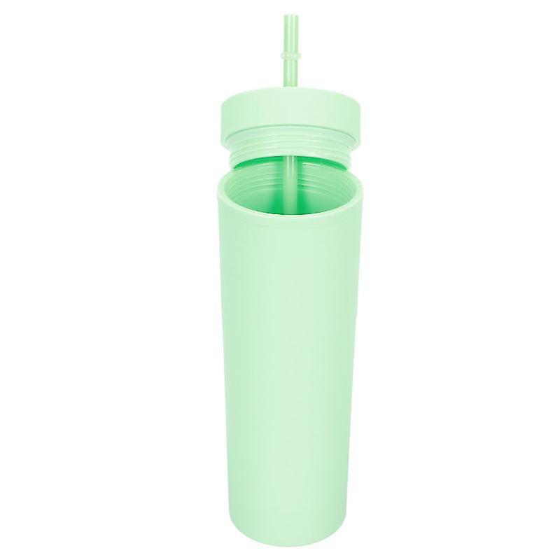 21.2X7.2cm Green Tumblers 1pc Sealing Water Cup Double Layer Frosted Cup Straight Design Cup For Hom