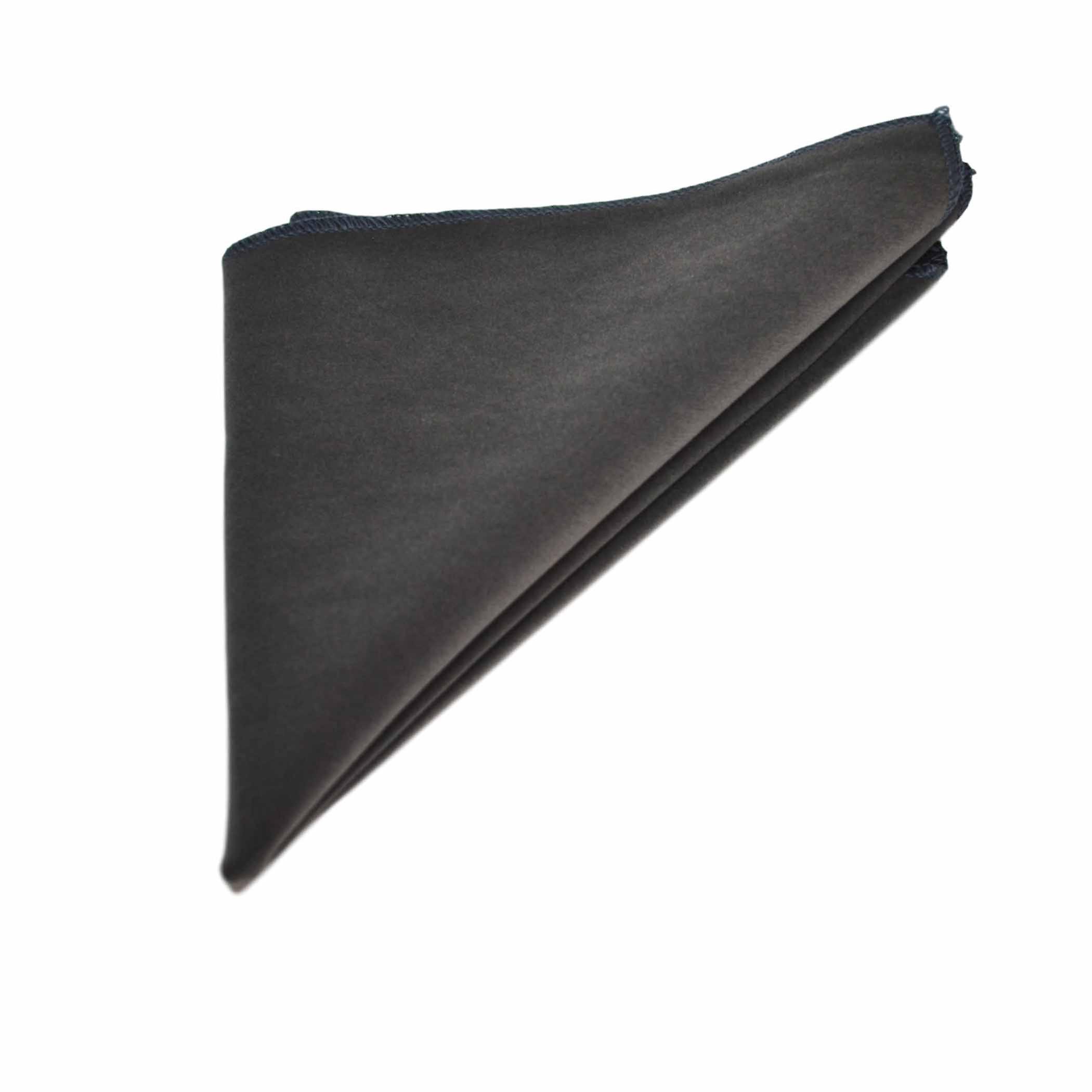 Dark Silver Grey Velvet Pocket Square