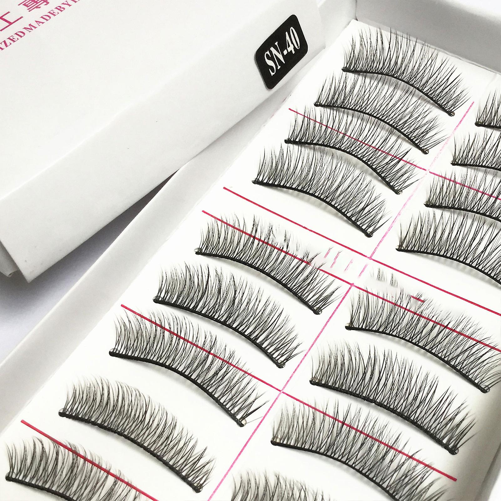 10 Pairs Of Natural Curling False Eyelashes Premium Material Large Volume Eyelashes