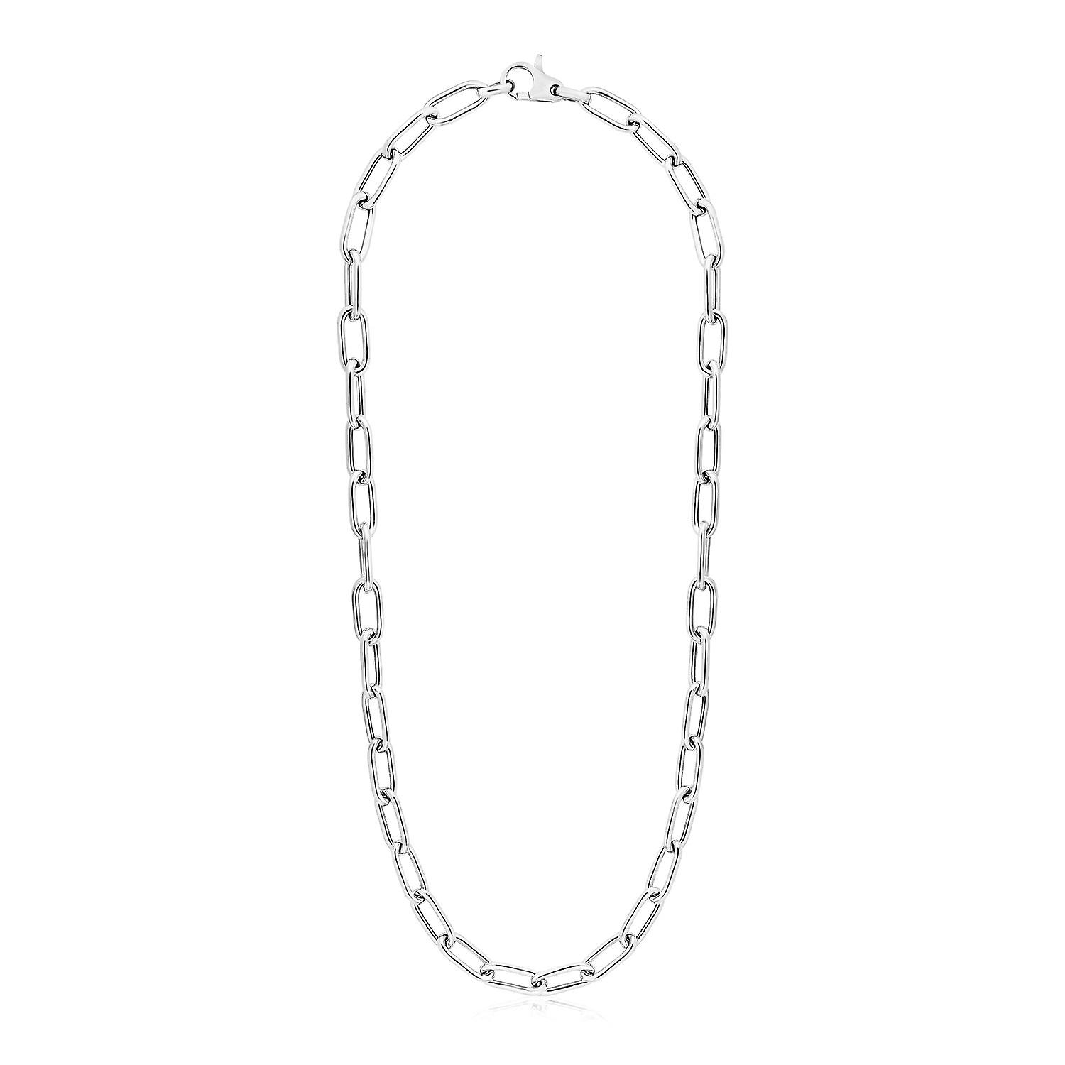 Sterling Silver Wide Paperclip Chain Necklace