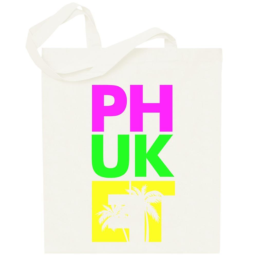 Phuket Retro Colour Text Totebag