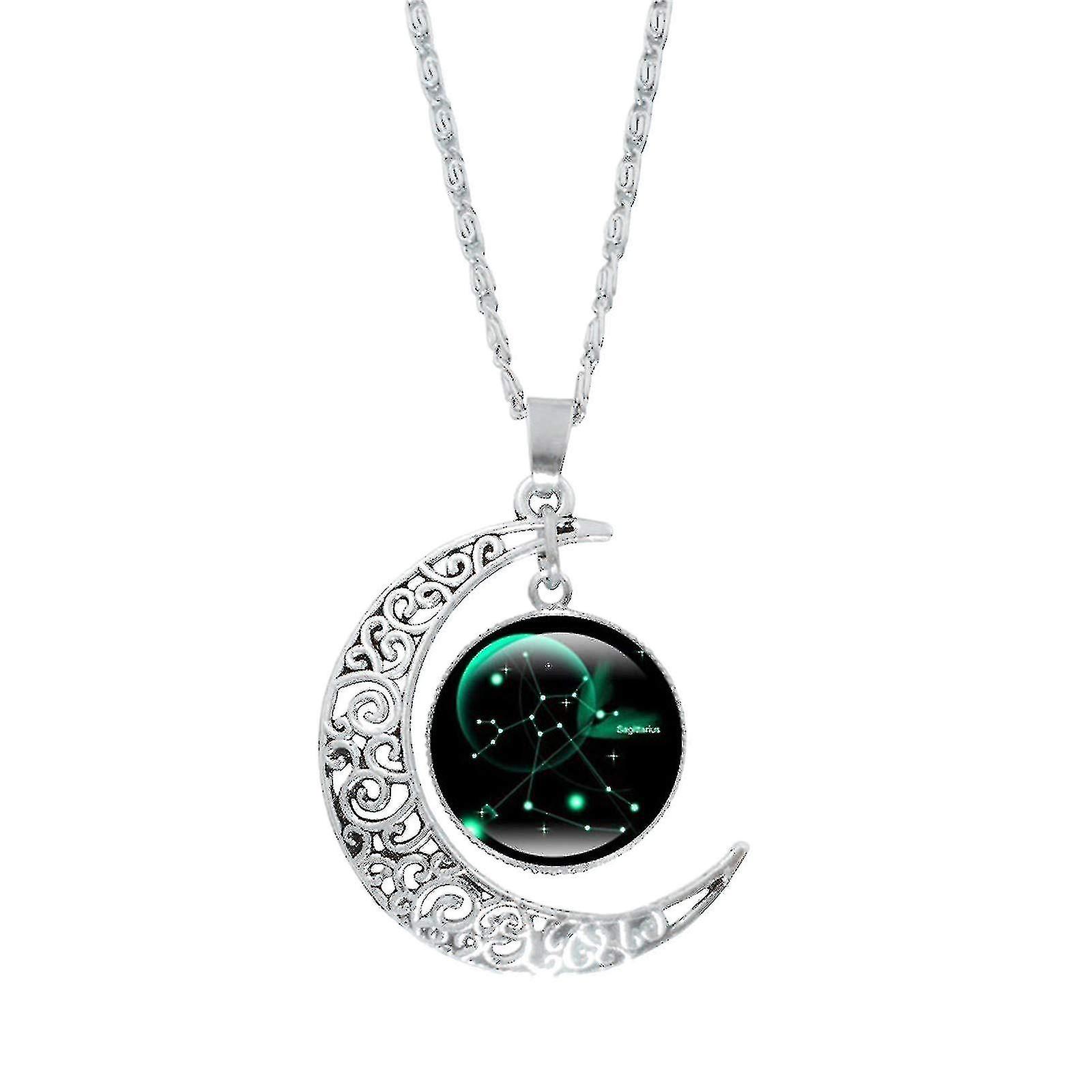 Κυρίες ασημένιο φεγγάρι κρεμαστό κολιέ 12 gemstone κολιέ δώρα για τη μαμά παρούσα για τις γυναίκες τα κορίτσια της