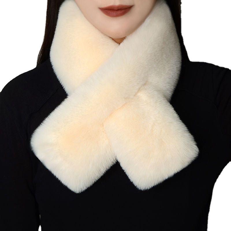 Women's Fake Collar Detachable Half Winter Plush Thickened Scarf Warm Imitate Rex Rabbit Fur Cross Men