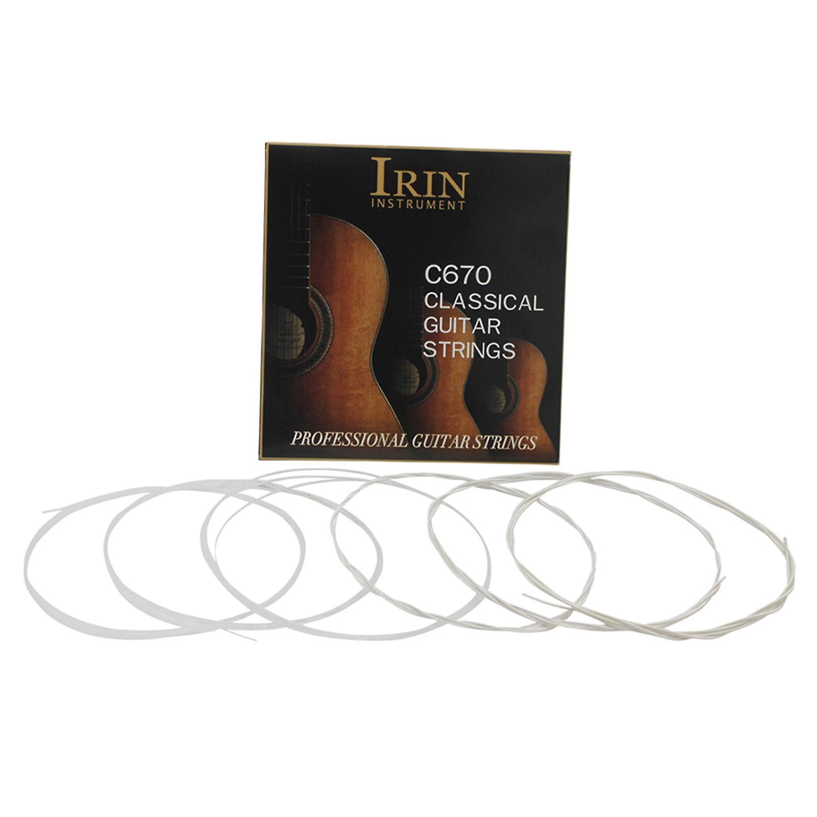 IRIN C670 Acoustic Classical Guitar Strings Nylon Silver Plated Copper Alloy Wound, 6pcs/set