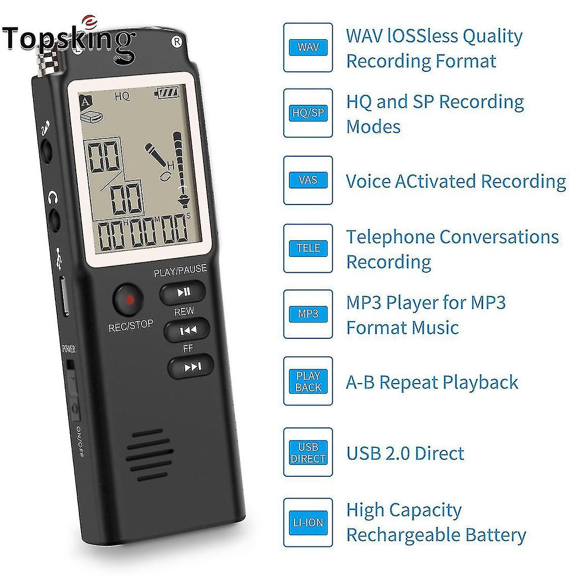 16gb Digital Recorder Usb Pen Built-in Microphone Mp3 Player Interview Audio Recorder