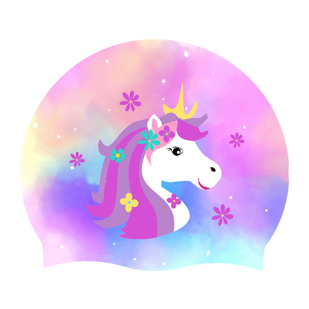 Kids Boys Girls Toddler Swim Cap Silicone Soft Swim Caps Waterproof Bathing Pool Swimming Caps Unicorn Swimming Hats