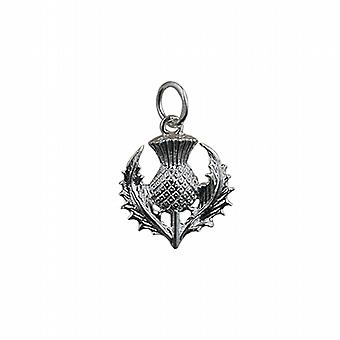 Silver 15mm Scottish Thistle Pendant or Charm