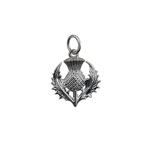 Silver 15mm Scottish Thistle Pendant or Charm